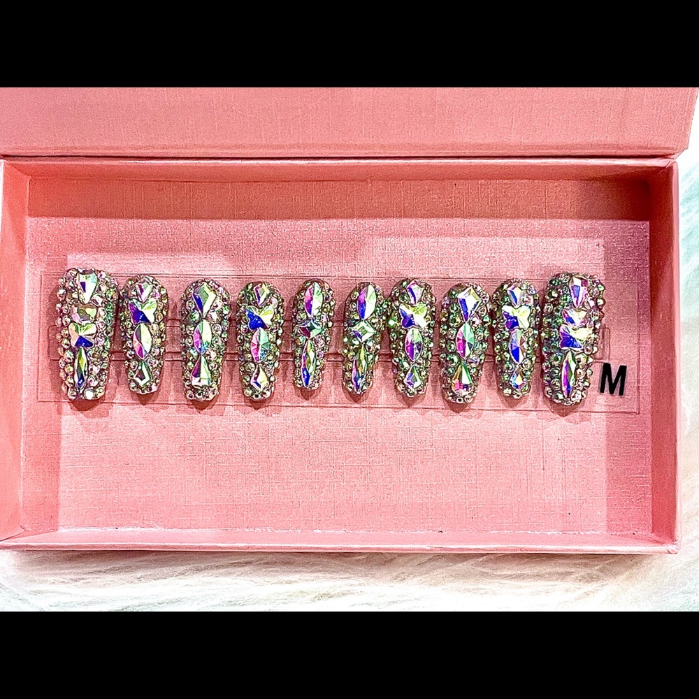 Press on Nails Custom handmade acrylic/gel full crystal - Picture 5 of 11